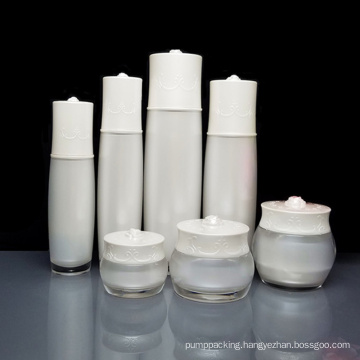 20g 35g 55g 30ml 50ml 80ml 120ml In Stock Set White Empty Plastic Lotion Bottle Acrylic Cream Jar Set